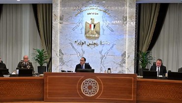 مدبولي خلال اجتماع الحكومة (22 شباط 2024، رئاسة الوزراء المصرية). 
