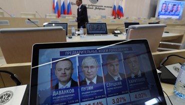نتائج الانتخابات في روسيا وفوز ساحق لبوتين (أ ف ب).