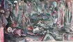   ريشة إيلي حداد، "المجزرة"، لوحة زيتية 100 x 230 سم، 1990