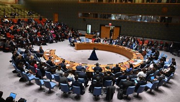 يجتمع مجلس الأمن التابع للأمم المتحدة بشأن الوضع في الشرق الأوسط، بما في ذلك القضية الفلسطينية، في مقر الأمم المتحدة في نيويورك (في 25 آذار 2024 - أ ف ب).
