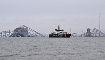 انهيار الجسر في ميناء بالتيمور (أ ف ب).