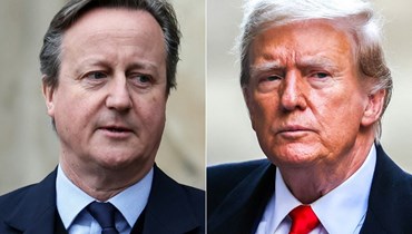  وزير الخارجية البريطاني ديفيد كامرون و المرشح للرئاسة الأميركية دونالد ترامب (أ ف ب). 