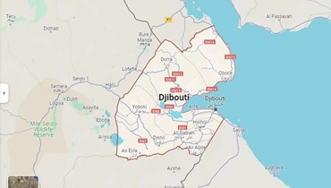 خريطة لجيبوتي (غوغل مابس). 