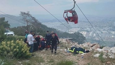 حادث التلفريك في تركيا (أ ف ب). 