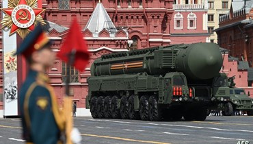 عرض لصواريخ باليستية في الساحة الحمراء في موسكو (أ ف ب).