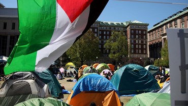 خيم المعتصمين في جامعة كولومبيا في نيويورك (أ ف ب - 25 نيسان 2024)