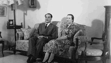 الرئيس فؤاد شهاب والسيدة الأولى روز رينيه بواتيو (أرشيفية).