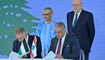 توقيع الاتفاق الثقافي بين وزيرّي الثقافة اللبناني وسام مرتضى والفلسطيني عماد حمدان في طرابلس (نبيل اسماعيل).