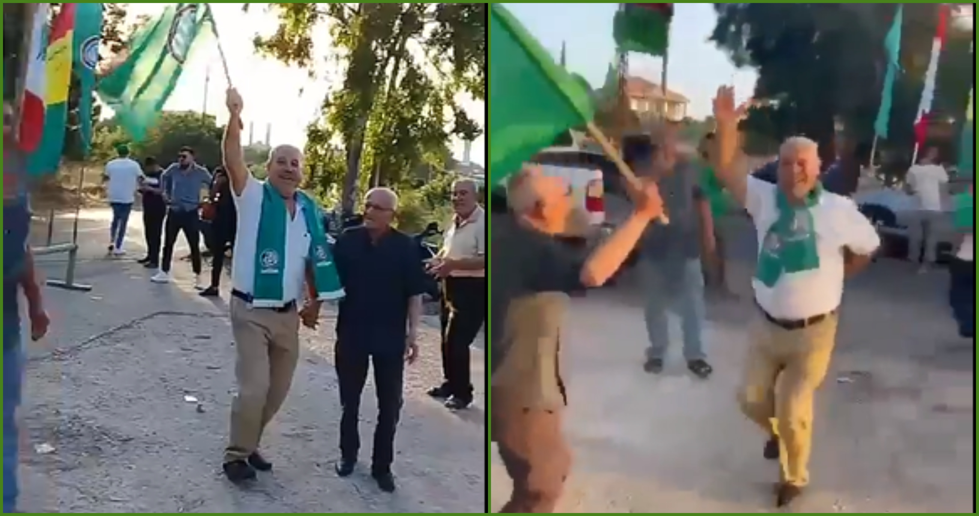 مقارنة بين لقطتين من الفيديو المتناقل (الى اليمين) ومن فيديو حرموش (الى اليسار)