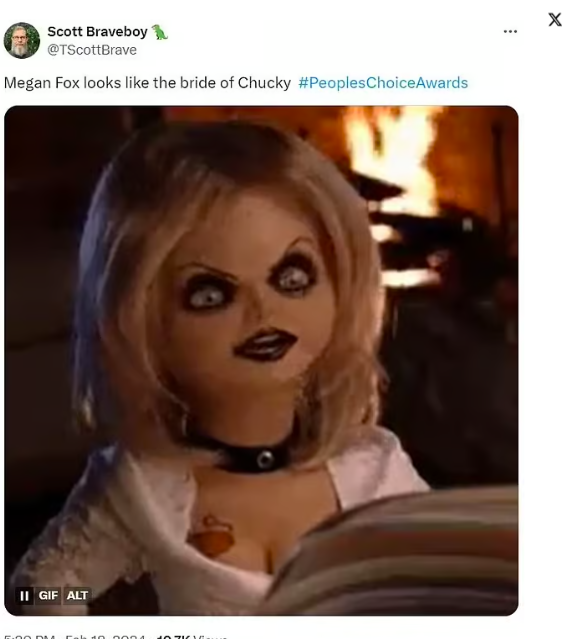 الجمهور يشبه ميغان فوكس بدمية فيلم الرعب Bride of Chucky 