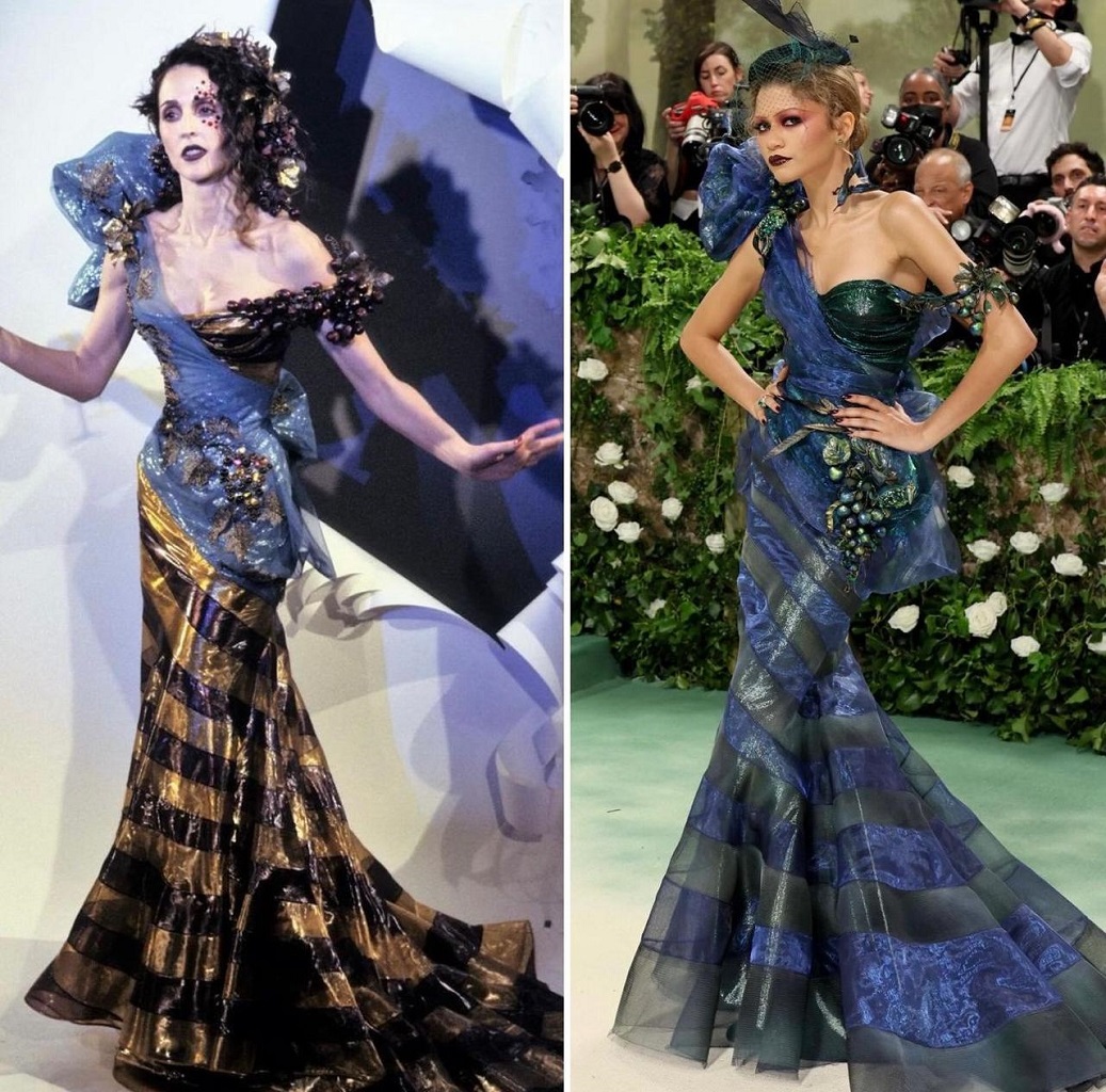 زندايا توقظ الجميلة النائمة بتصميم مبهر ومكياج قوطي في Met Gala (صور وفيديو)